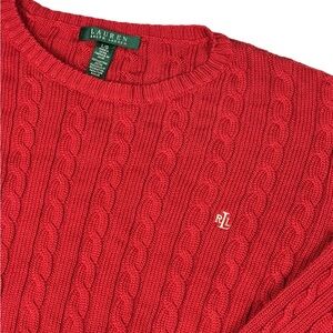 Lauren Ralph Lauren Red Cable Knit Sweater